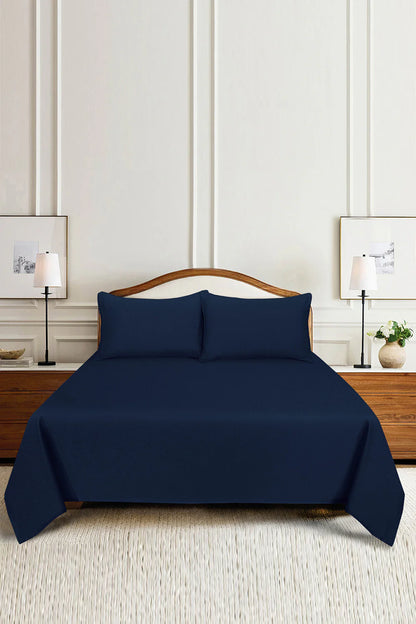 Blue Cube Dobby Bed Sheet Set