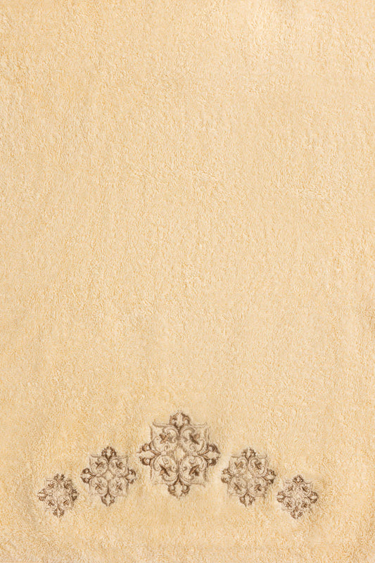 Cream 3 piece Embroidered Towel Set