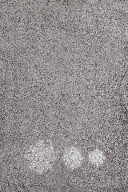 Dove Grey 3 piece Embroidered Towel Set
