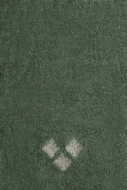 Hedge Green 3 piece Embroidered Towel Set