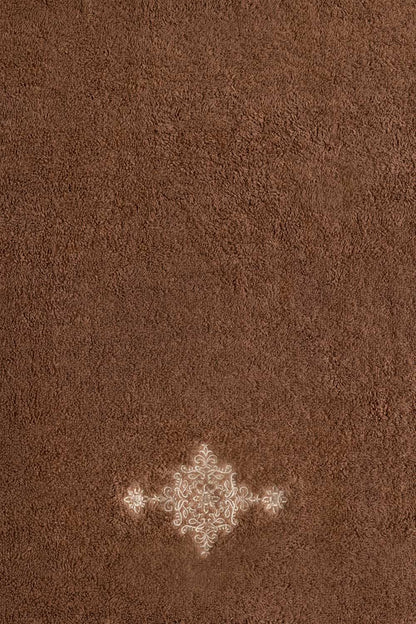 Mocha Brown 3 piece Embroidered Towel Set