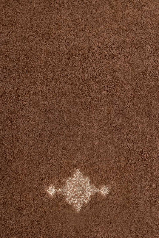 Mocha Brown 3 piece Embroidered Towel Set