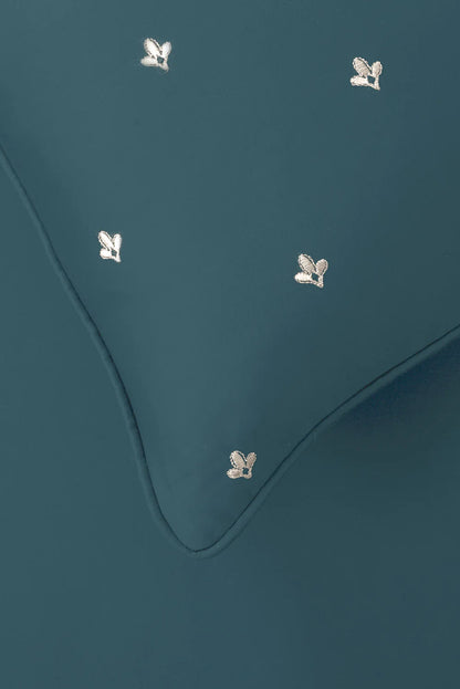 Pine Green T-200 Embroidered Bed Sheet Set
