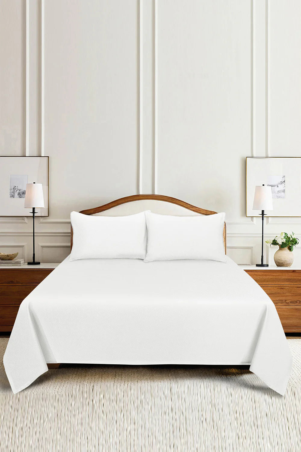 White Cube Dobby Bed Sheet Set