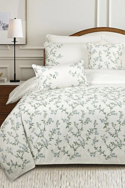 White T-400 Embroidered Quilt Cover set 26