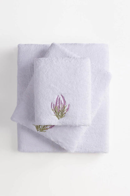 White 3pcs Embroidered Towel Set