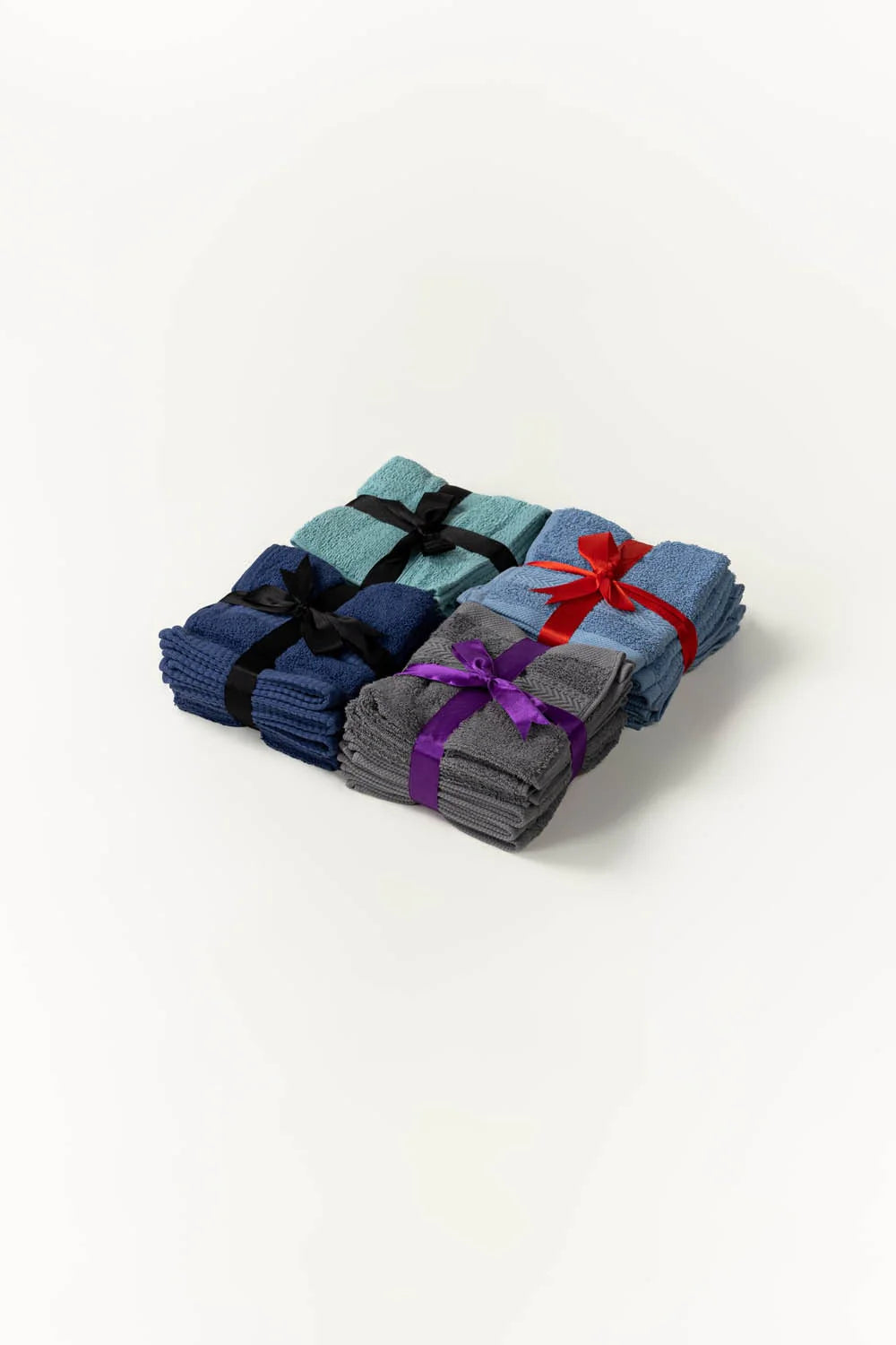 Assorted 6 Pcs Combed Dyed Face Towel Set